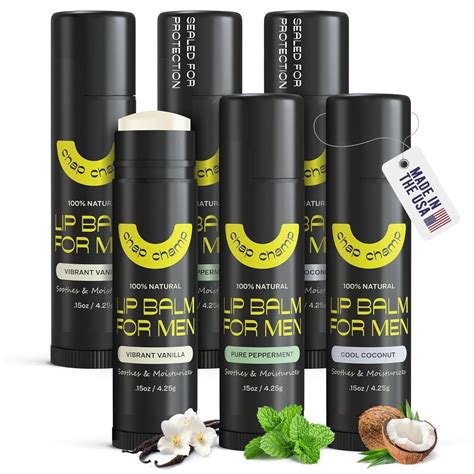 Amazon.com : Lip Balm for Men - All Natural Mens Chapstick - Mens Lip Balm - Contains Vitamin E ...