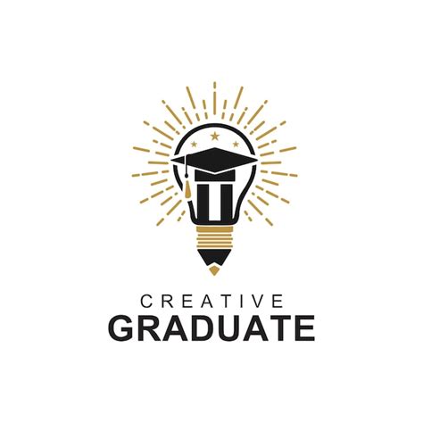 Żarówka Graduate Cap Ołówek Logo do inspiracji projektowej ukończenia ...