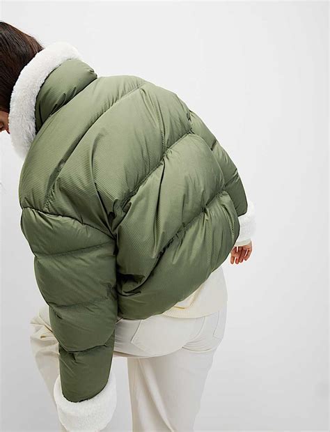 Buy Feather & Down Padded Borg Trim Jacket at Marks & Spencer