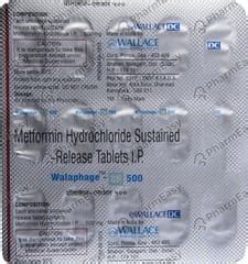Order Walaphage Sr 500mg Strip Of 15 Tablets Online at discount rate