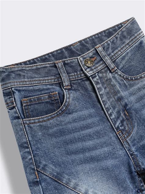 Boys Denim Jeans with Panel Stitch and Washed Effect – Lilliput World