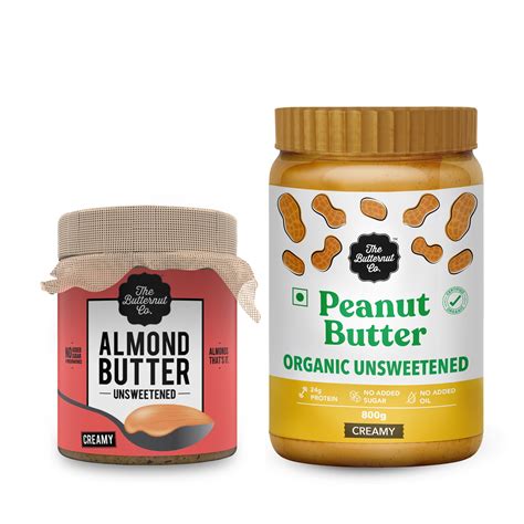 The Butternut Co. Unsweetened Almond Butter Creamy 200 gms & Organic U