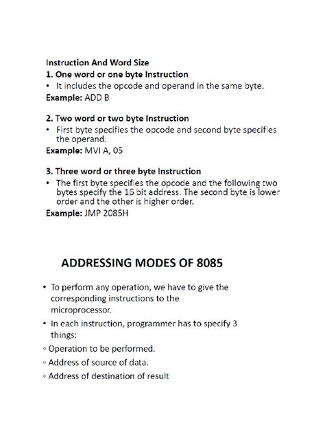 Addresing modes - lecture notes - microprocessor and microcontroller ...
