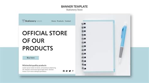 Stationery store banner template | Free PSD