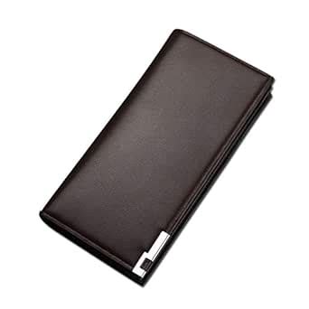 UDTEE Mens Long Style PU Leather Wallet Card Case Cash Receipt Holder ...
