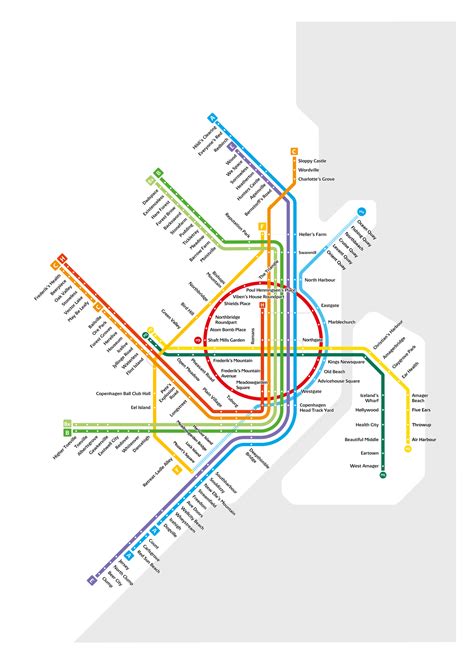 Copenhagen Metro Map: Literal English Translation A2 Art Poster – MetroMash