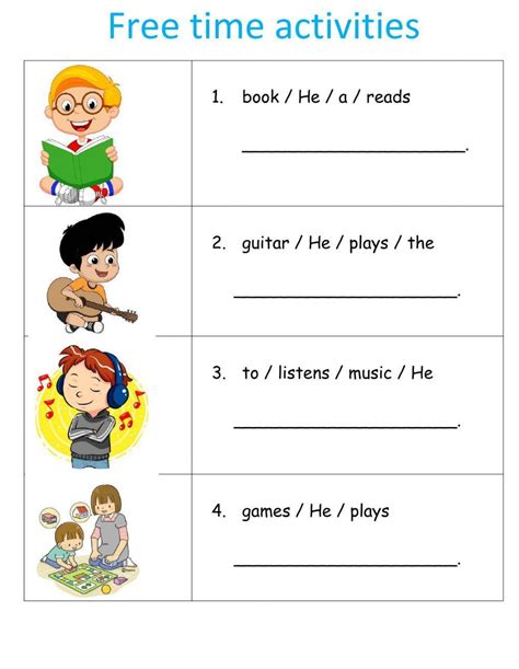 Free Time Worksheet 的图像结果