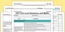 Numeracy and Mathematics CfE Early Level Tracker