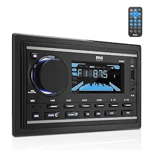 Pyle Boat Bluetooth Marine Stereo Receiver - Marine Head Unit Double ...