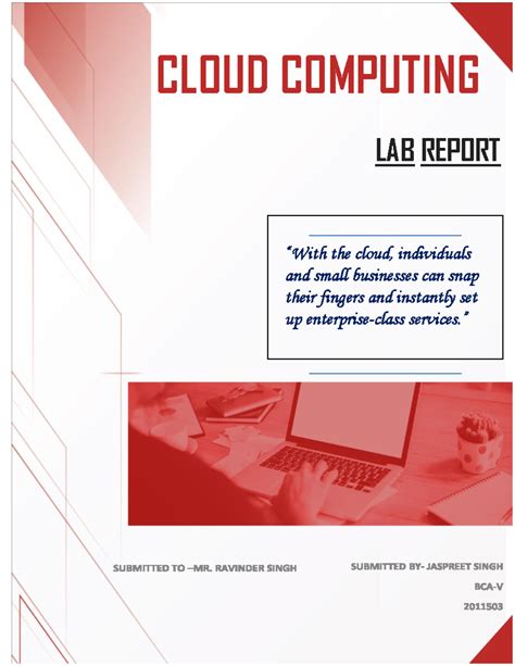 Cloud computing-lab report - CLOUD COMPUTING LAB REPORT “With the cloud ...