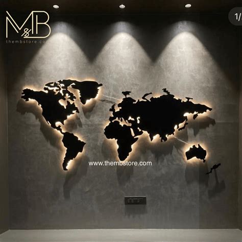 wooden world map with lights | Wall Decor – The MB Store