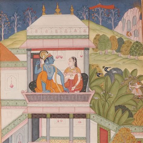 Cloth Painting Of Baramasa The Month of Vaishakha
