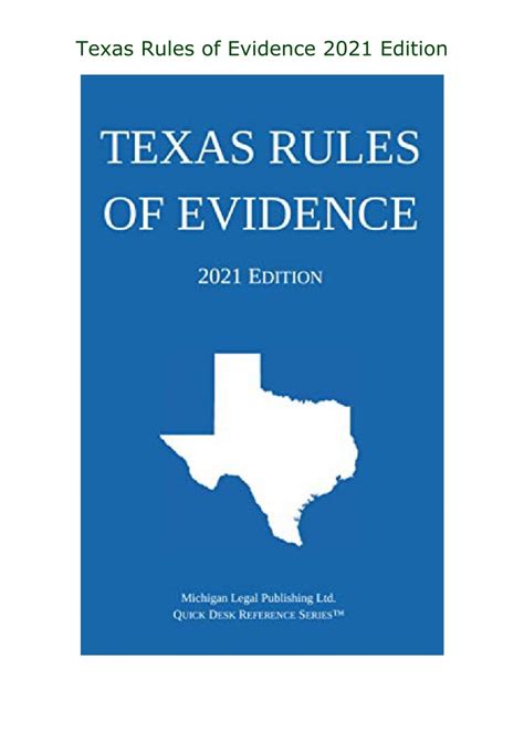 download[EBOOK] Texas Rules of Evidence 2021 Edition