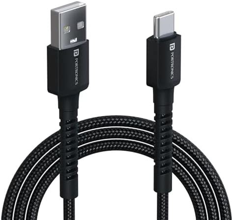 Portronics Konnect X 60W Type C to Type C Unbreakable Nylon Braided ...