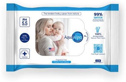 Aquawipes 99% Water (Unscented) Baby Wipes, 100% biodegradable Plant ...