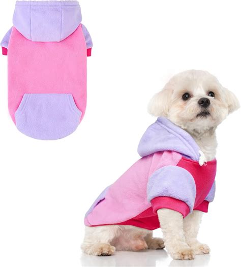 Amazon.com : BEAUTYZOO Fleece Dog Hoodie Sweatershirt with Pocket and ...