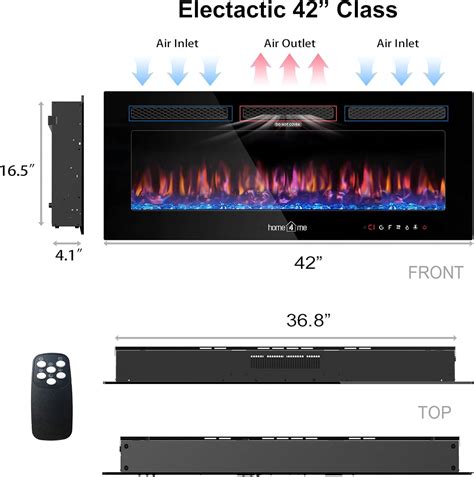 Buy Home4me Electric Fireplace 42 inch, Recessed and Wall Mounted 750 ...