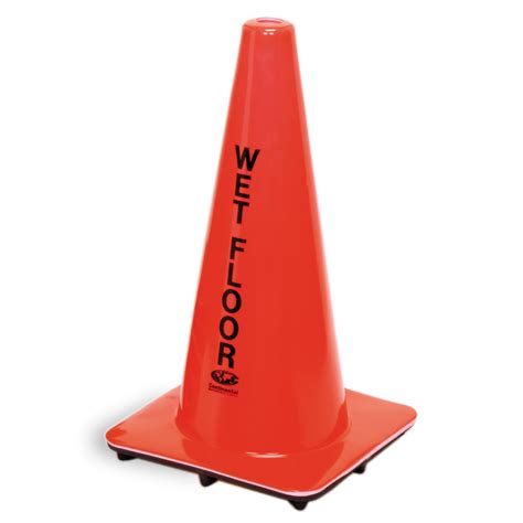 Continental 125ORENG Orange 18" Wet Floor Cone | Wasserstrom