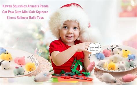 ANAB GI 25Pcs Mochi Squishy Toys Kawaii Squishies Animals Panda Cat Paw ...