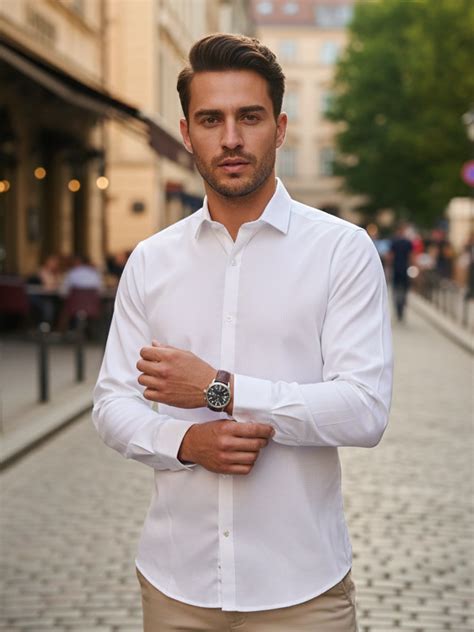 Buy White Solid Weave Textured Full Sleeves Cotton Shirt Online | Tistabene
