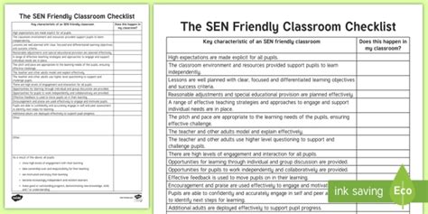 SEN-Friendly Classroom Checklist | Twinkl Primary Resources