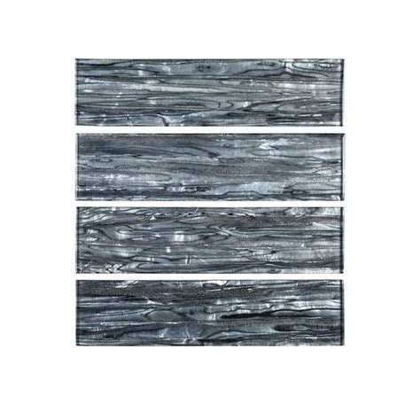 Abalone Gray 3 in. x 12 in. Glossy Glass Wall Tile India | Ubuy
