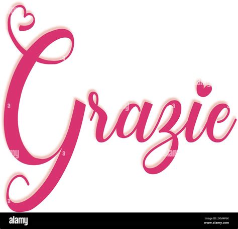 grazie - thank you written in Italian - word pink color - picture ...