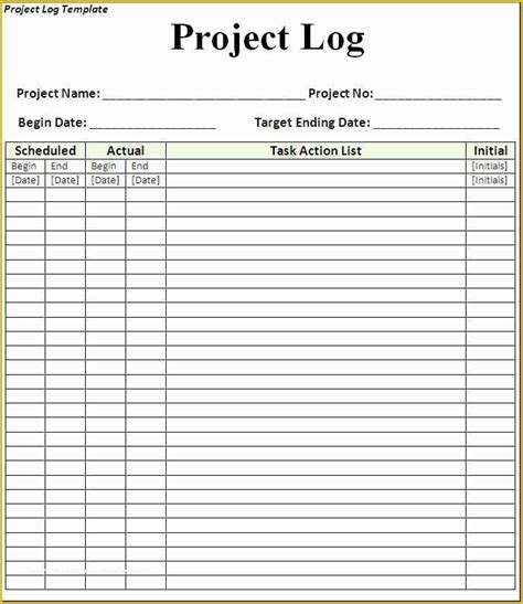 Image result for Sample Project Log
