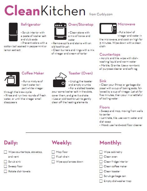 Image result for Quick Cleaning Kitchen Check List