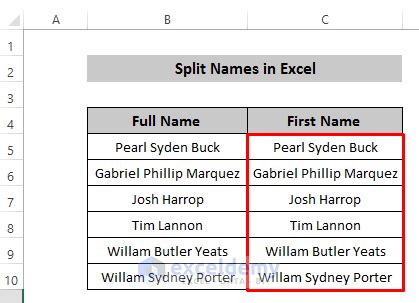 How to Split Names in Excel 的图像结果