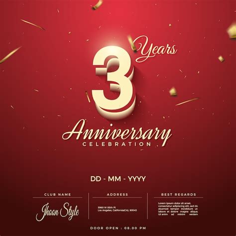 Anniversary invitation with numbers | Premium Vector