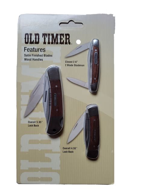 Old Timer Knife Set-2 Blade Stockman, Two Lock Backs Folding Knives ...