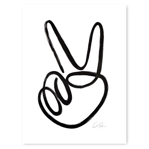Peace Sign Fingers Drawing