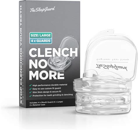 TheSleepGuard Mouth Guard for Clenching Teeth at Night [Pack of 4, Large Size - Men] – Custom ...