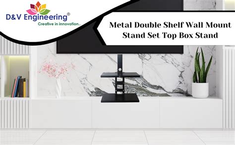 D&V Engineering Metal Double Shelf Wall Mount Stand/Set Top Box Stand ...