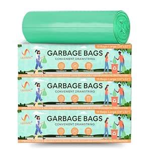 Umanac Garbage Bags - 15N | Large (24x32) | Green Trash Bags | 100% ...