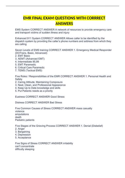 Image result for EMR Practice Questions