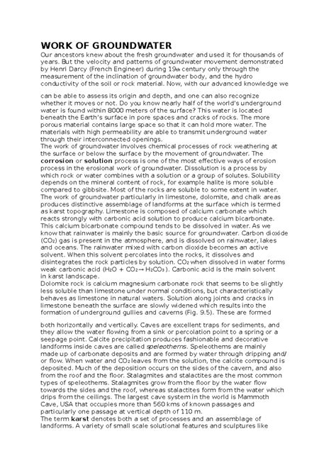 WORK OF Groundwater,SEA Waves - WORK OF GROUNDWATER Our ancestors knew ...