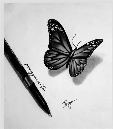 3d Butterfly Drawing || Realistic Butterfly Drawing | Butterfly drawing, Pencil drawings, 3d ...