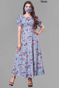 Qena Women A-line Grey Dress - Buy Qena Women A-line Grey Dress Online ...