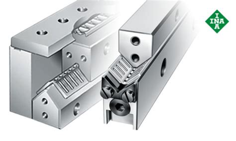 INA ML AND V GUIDEWAYS WITH ADJUSTING GIB AND ANGLED FLAT CAGE