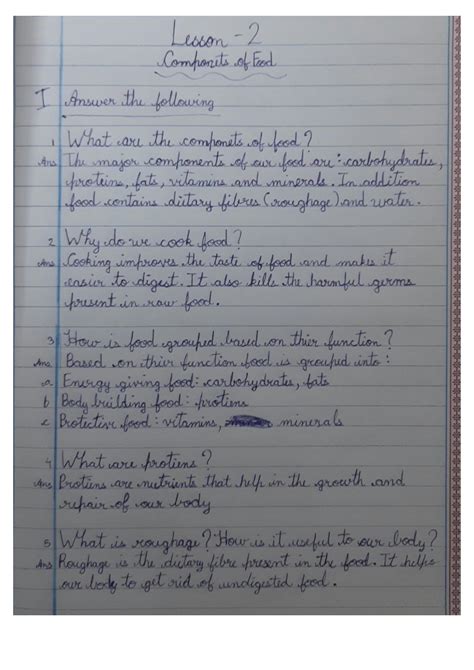 Image result for Components of Food Class 6 Question Answer