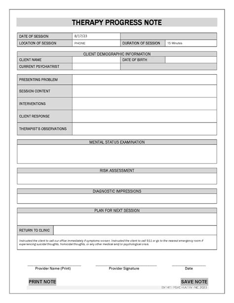 Image result for Examples of Therapy Progress Notes