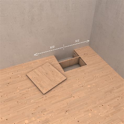Horizontal drain on a wooden floor