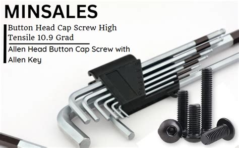 MINSALES Button Head Cap Screw High Tensile 10.9 Grad| Allen Head ...