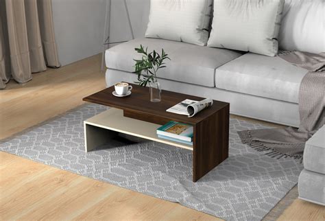 Taurley Coffee Table Center Table Eessentia Range Brown Maple & Beige ...