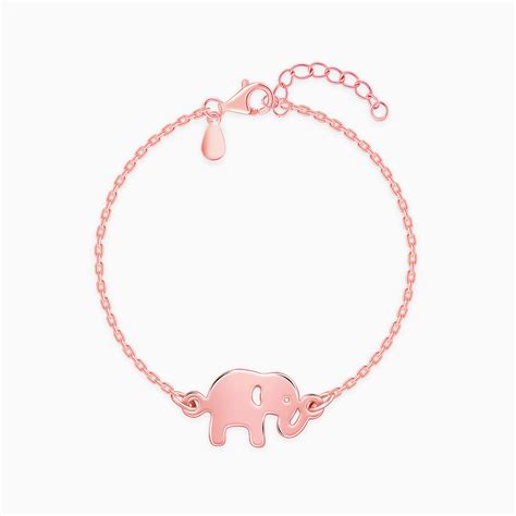 Rose Gold Naughty Elephant Kid's Bracelet | GIVA – GIVA