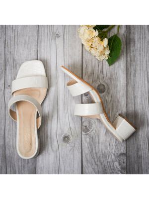 Buy Monrow Textured White Block Heels Online