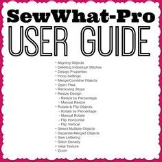 Sew What Pro Easy Tutorial 的图像结果