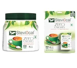 Stevi0cal Combo Pack (Stevia Powder 200 g, Stevi0cal Stevia Sweetener ...